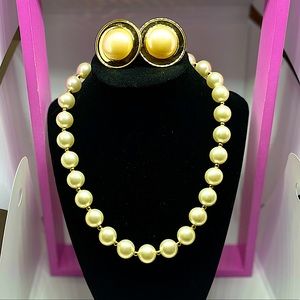 Vintage 80’s faux Pearl Earrings and Necklace